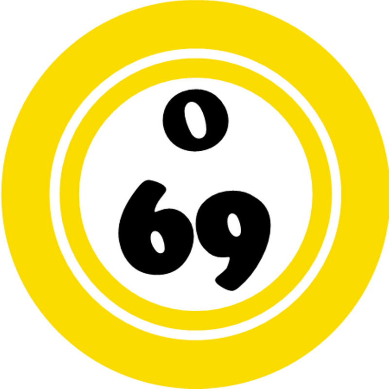 O 69 O69 Bingo Ball – 3 Inch Circle Sticker 3″ x 3″ – Hobby Number Board Lucky