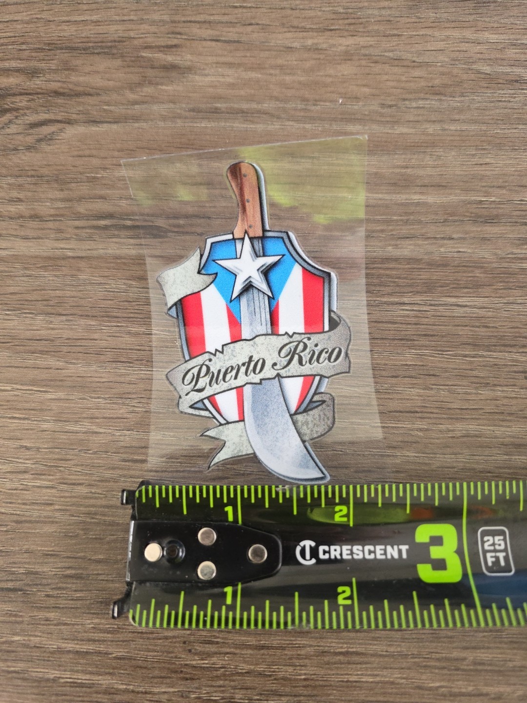 Machete Shield PR Flag | Puerto Rico Flag Decal | UV DTF Made In USA