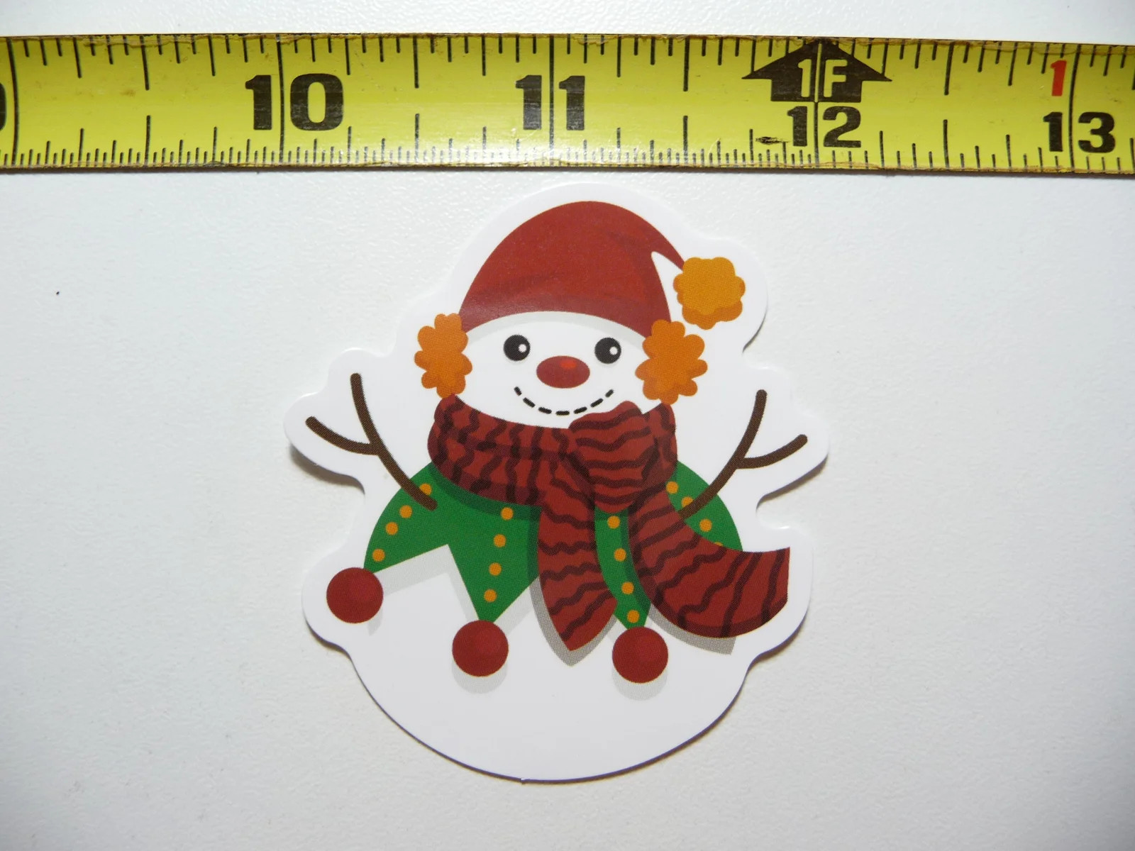 SNOWMAN HAT SCARF BELLS SMALL STICKER DECAL WINTER HOLIDAYS CHRISTIAN FUN
