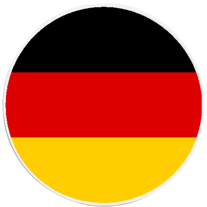 German Flag – 3 Inch Circle Sticker 3″ x 3″ – Born Raised Pride
