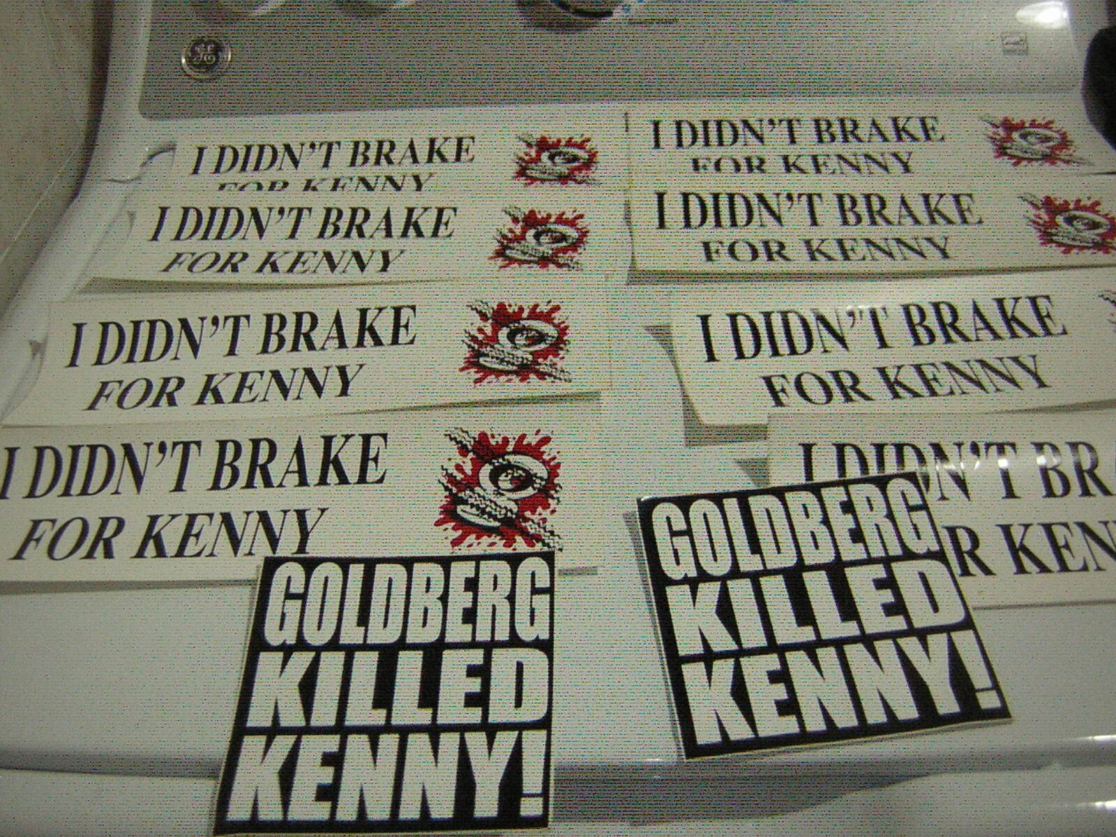SOUTH PARK BUMPER STICKER LOT OF 10 I DIDN’T BREAK FOR KENNY VINTAGE 1997