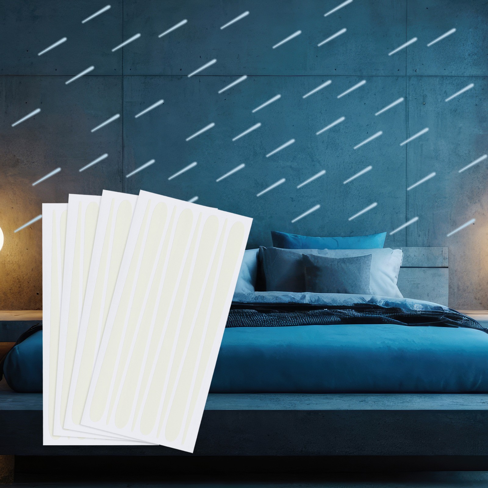 32 Pcs Glow in the Dark Star Stickers, Shooting Star Luminous Decor, Blue