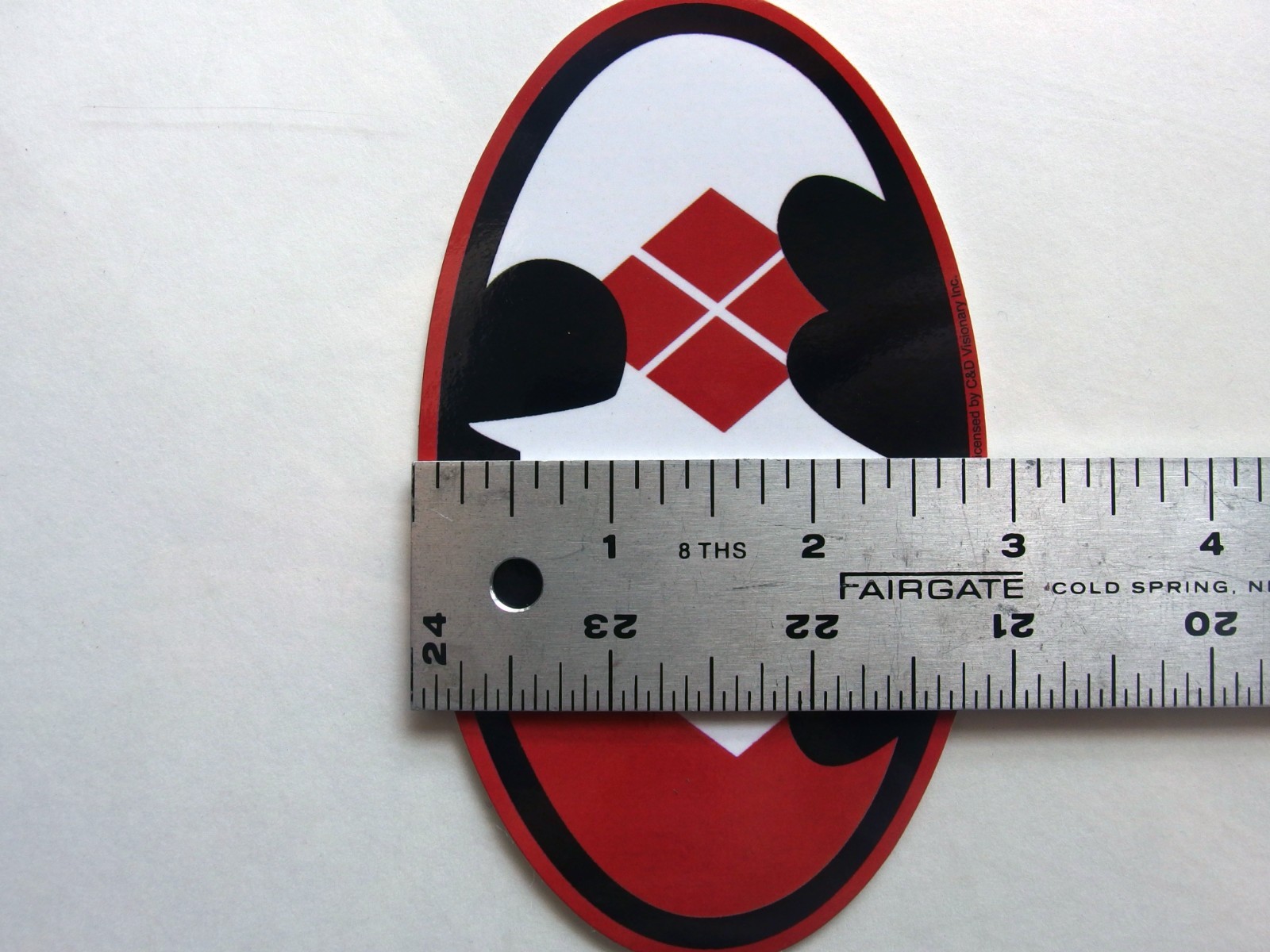 Batman Argyle Logo Sticker DC Comics Harley Quinn Bat Symbol C&D 2014 5×2.875″