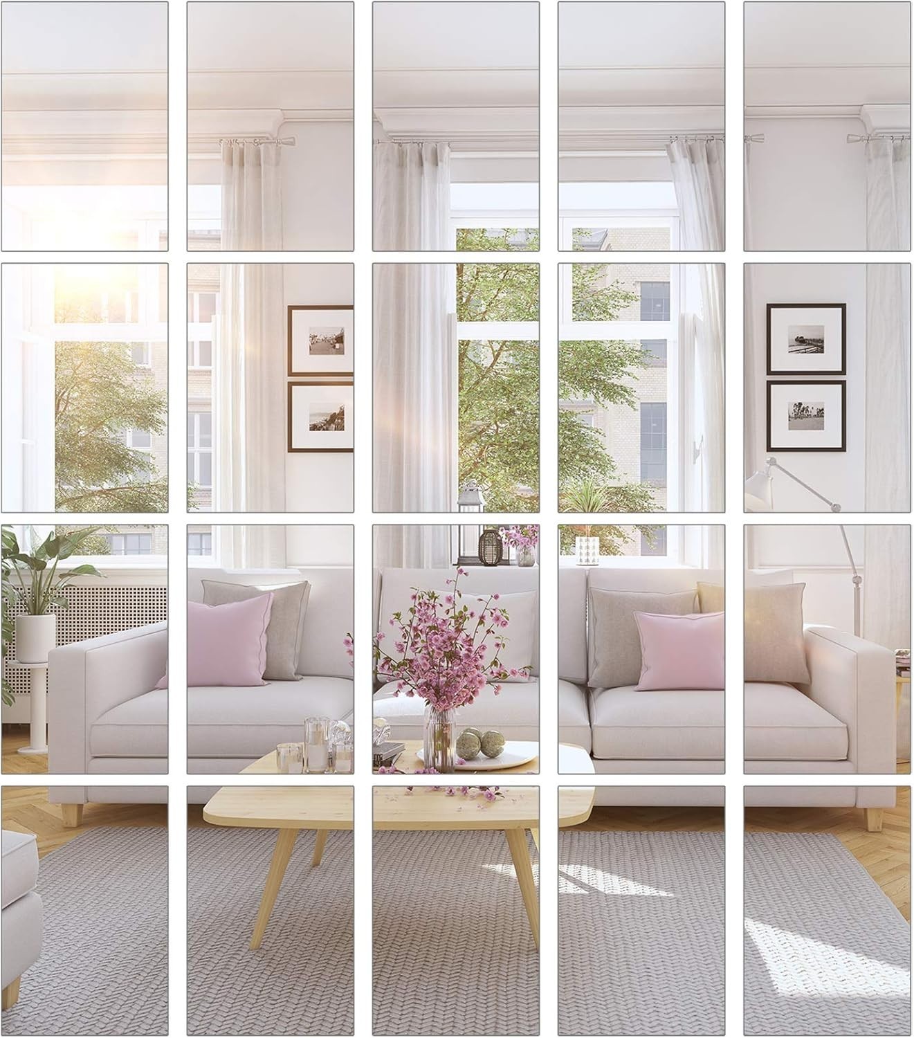 Versatile 20 Pcs 4”x 6” Frameless Stick-On Mirror Sheets for Home & Classroom