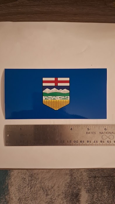 Alberta Provincial Flag, Top Quality Flag Decal, Made in Canada 3″ x 6″