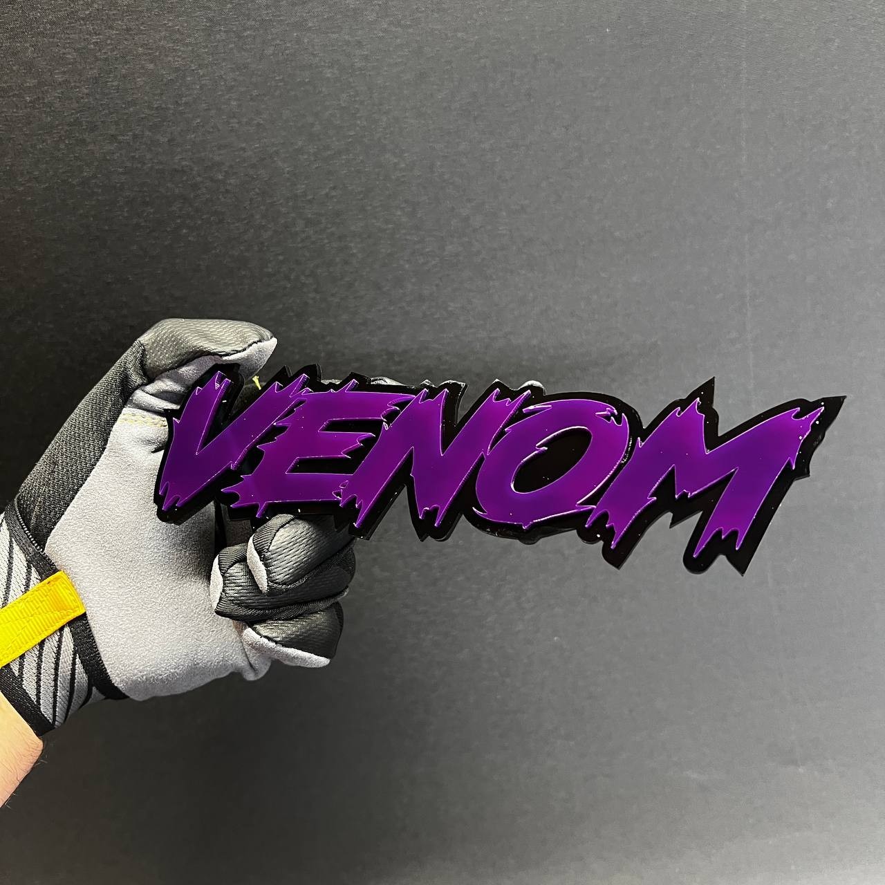 1x VENOMOUS Custom Text 3D Acrylic Car Emblem Badge Multicolor Fender Decal