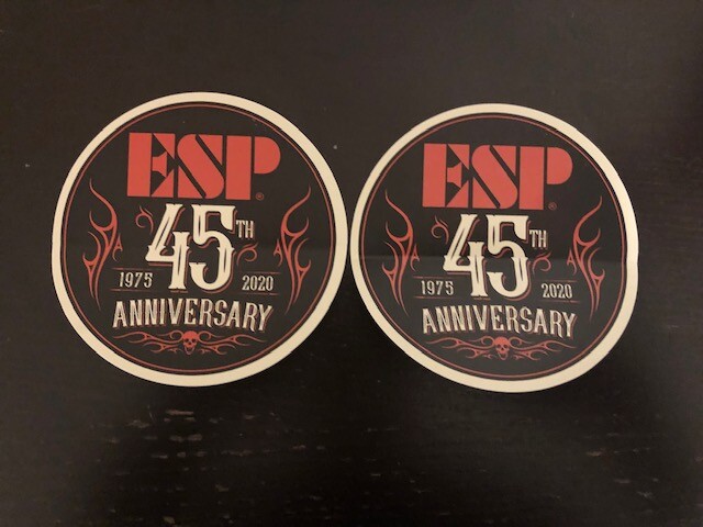 ESP Guitars Bases Factory sticker 4″ 45 YEAR Anniversary 2PCS