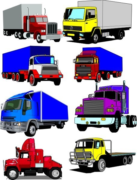 Vector Trucks Bundle, Truck Vector CDR Files, Editable Truck Clipart-Vector CDR