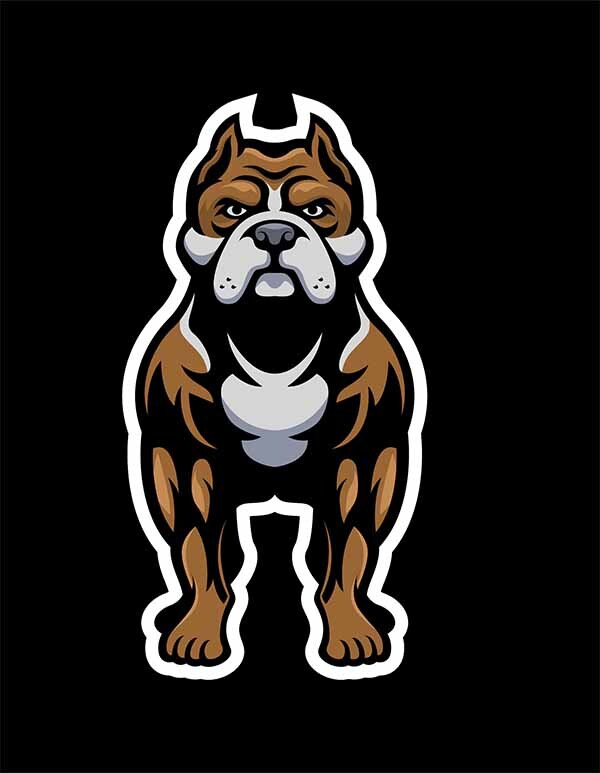 DOG PITBULL DECAL STICKER DESIGN LAMINATED +6Y + US + VINYL AI