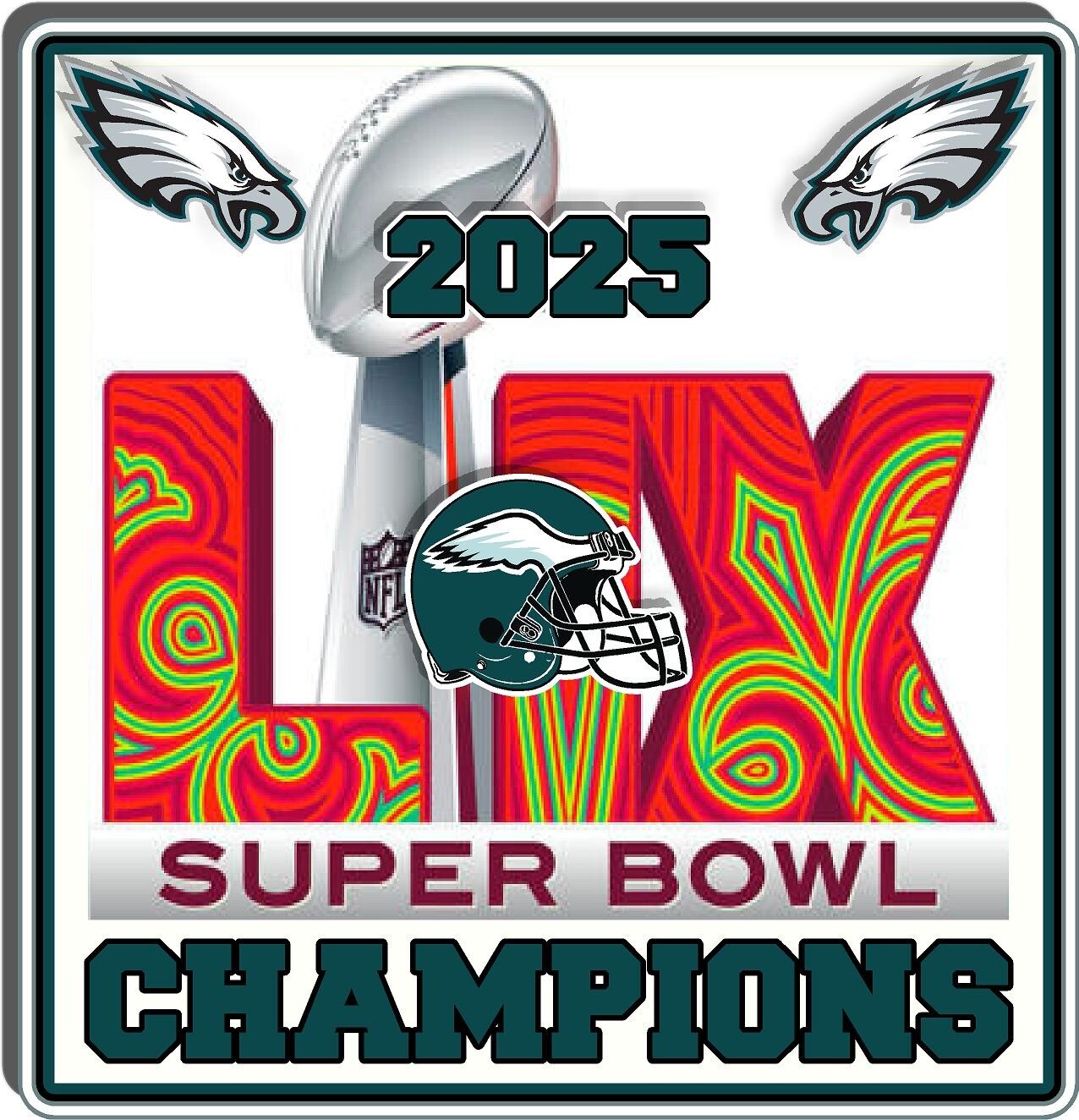 Philadelphia Eagles Super Bowl Champ 4″ Vinyl Decal Sticker Car Window Champions