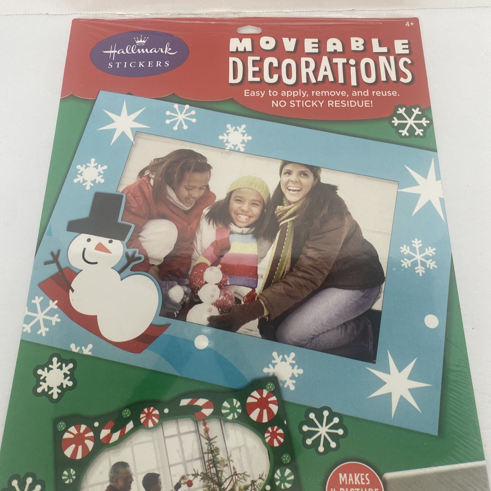 Hallmark Stickers Moveable Decorations- Christmas, Winter- Makes 4 Frames