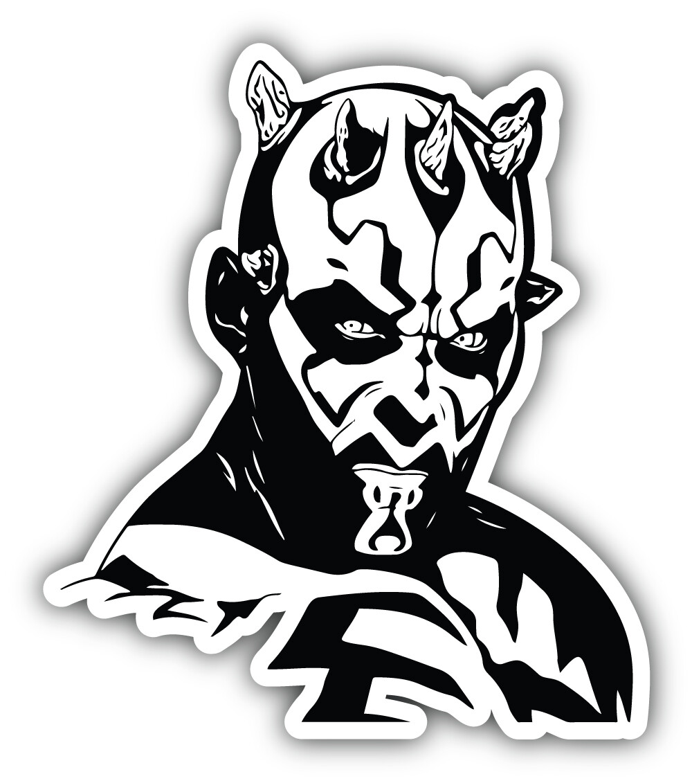 Star Wars Cartoon Darth Maul Head Sticker Bumper Decal – ”SIZES”