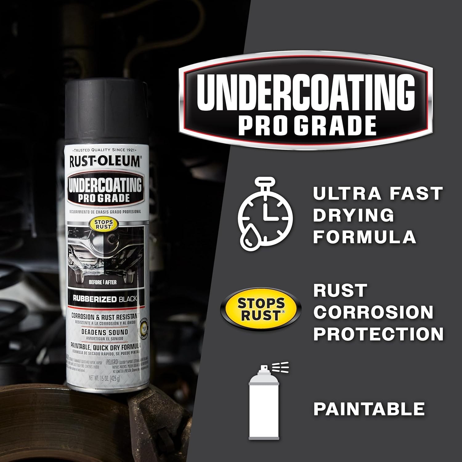Undercoating Spray Paint 15 Ounce 6 Pack 248656-6PK Stops