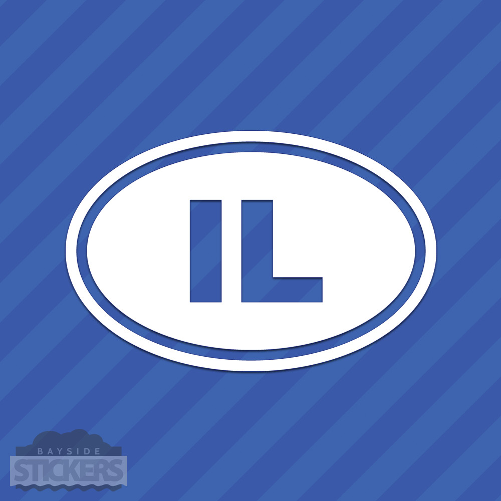 Illinois IL Oval Vinyl Decal Sticker