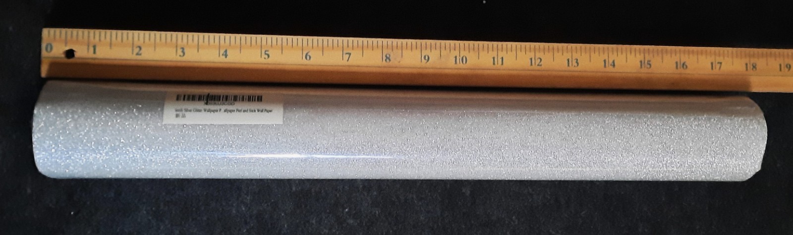 Silver Glitter Wallpaper! Peel And Stick. One Sealed Roll. Approx 18″ Wide.