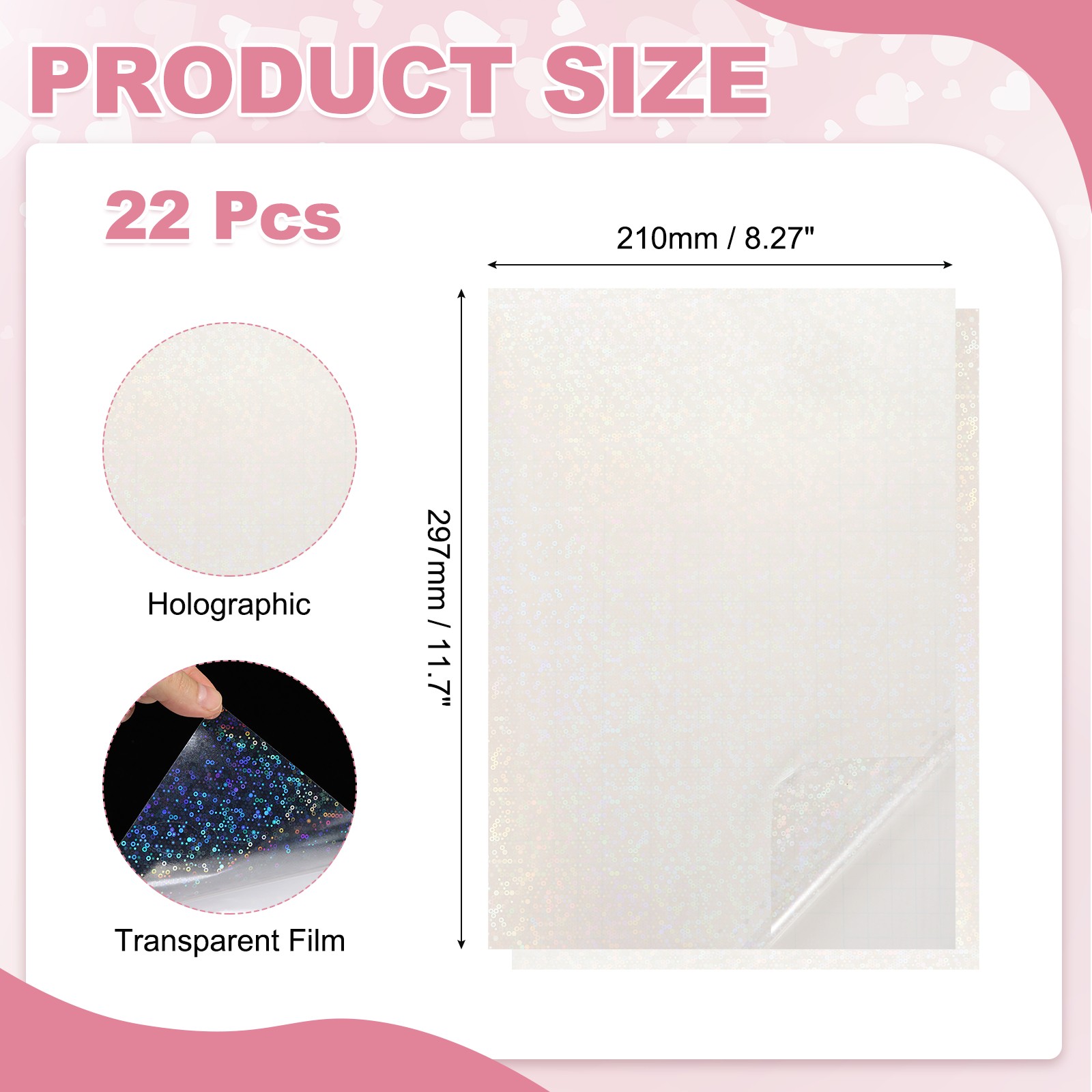 Holographic stickers 22 sheets 21×29.7cm stickers for A4 (circle)