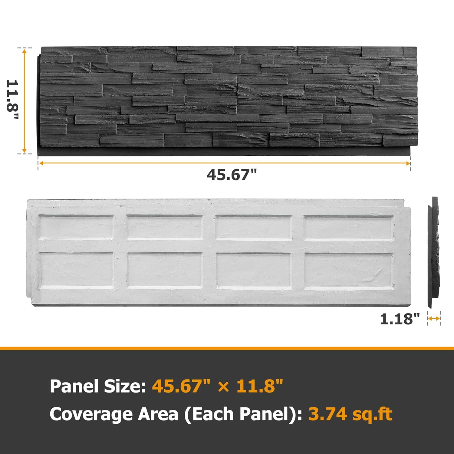 ROOMTEC 1-Pack Faux Stone Wall Covering Panels for Interior and Exterior Decor,
