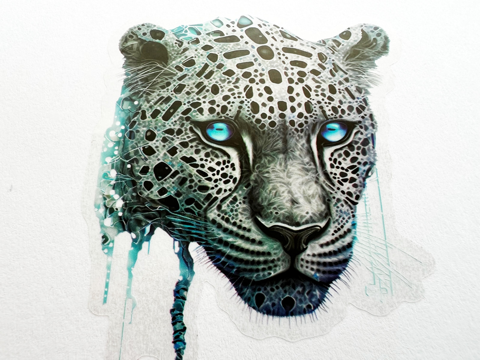 Panther Cat Head 3 Inch Transparent Sticker Leopard Cheetah Kitty Decal
