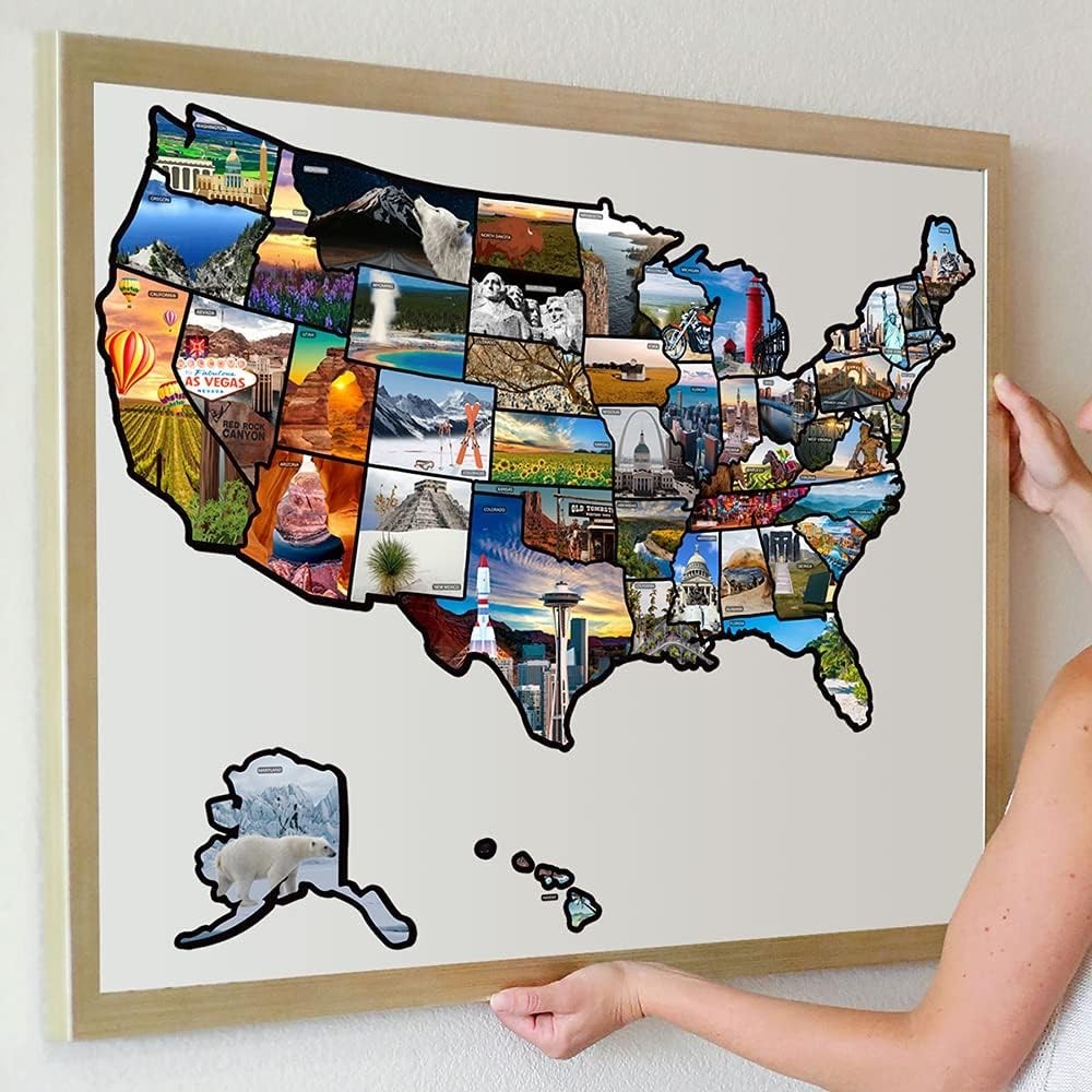 Sticker, 50 States Travel Map Theme for RV, 23.6″ x 15.7″