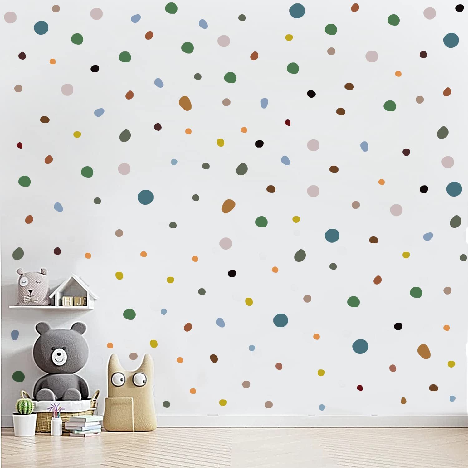 Polka Dots Wall Stickers Boho Irregular Decal Terrazzo Dots Wall Decor Kids T…