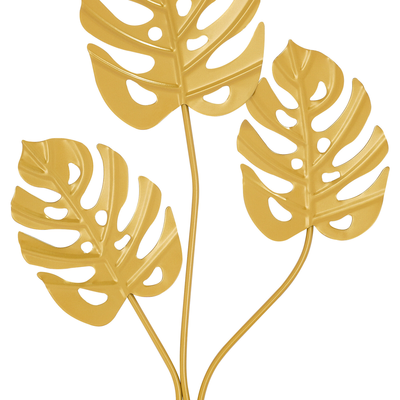 2PCS Wall Decorations Gold Iron Leaf Wall Hanging Home Decor with Frame Golden