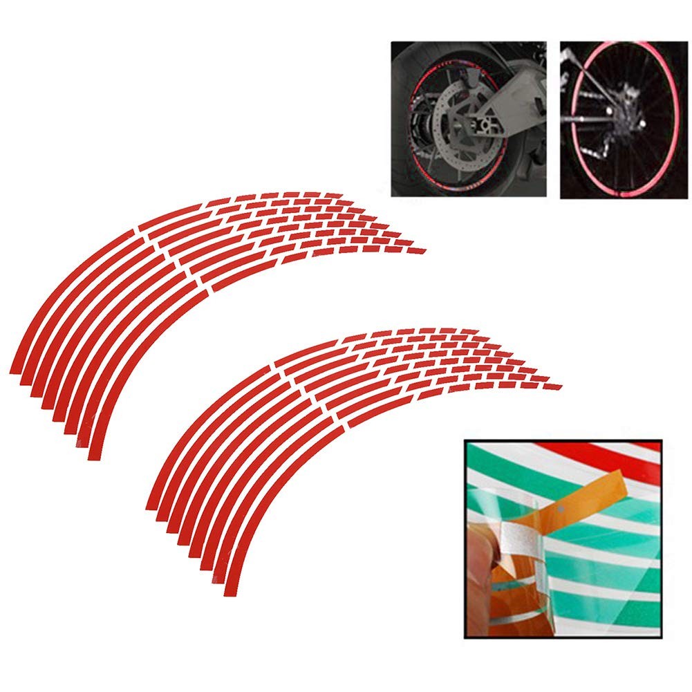 Reflective Wheel Rim Stripe Decal, 16pcs Bike Motorcycle 16-18inch Reflective…