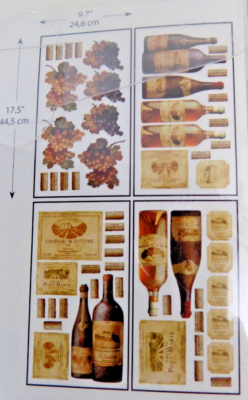RoomMates 56 Peel and Stick Wall Decals Bottles Stickers Kitchen Bar Den Decor