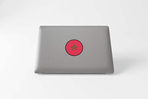 Morocco Flag Circle Sticker Decal