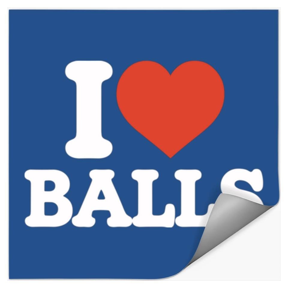 I ❤️LOVE BALLS Funny Hetero Gay Men Lovers Ball Sports *NEW* Sticker 3″ x 3″