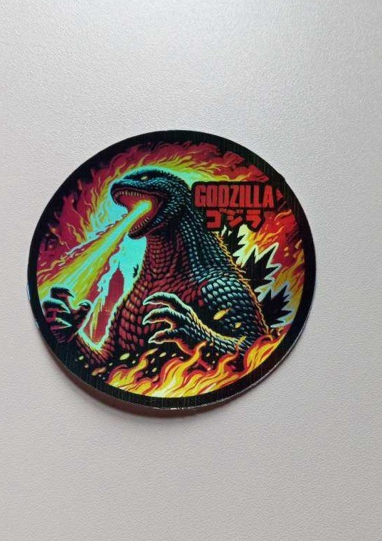 Godzilla Fire 3 Inch Waterproof Vinyl Holographic Sticker