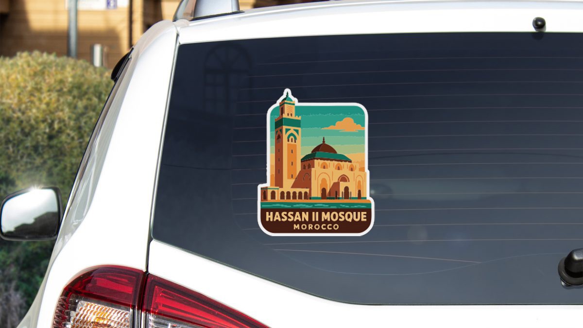 Hassan II Mosque Morocco Sticker Decal Vinyl Die-Cut Symbolic Landmark Design