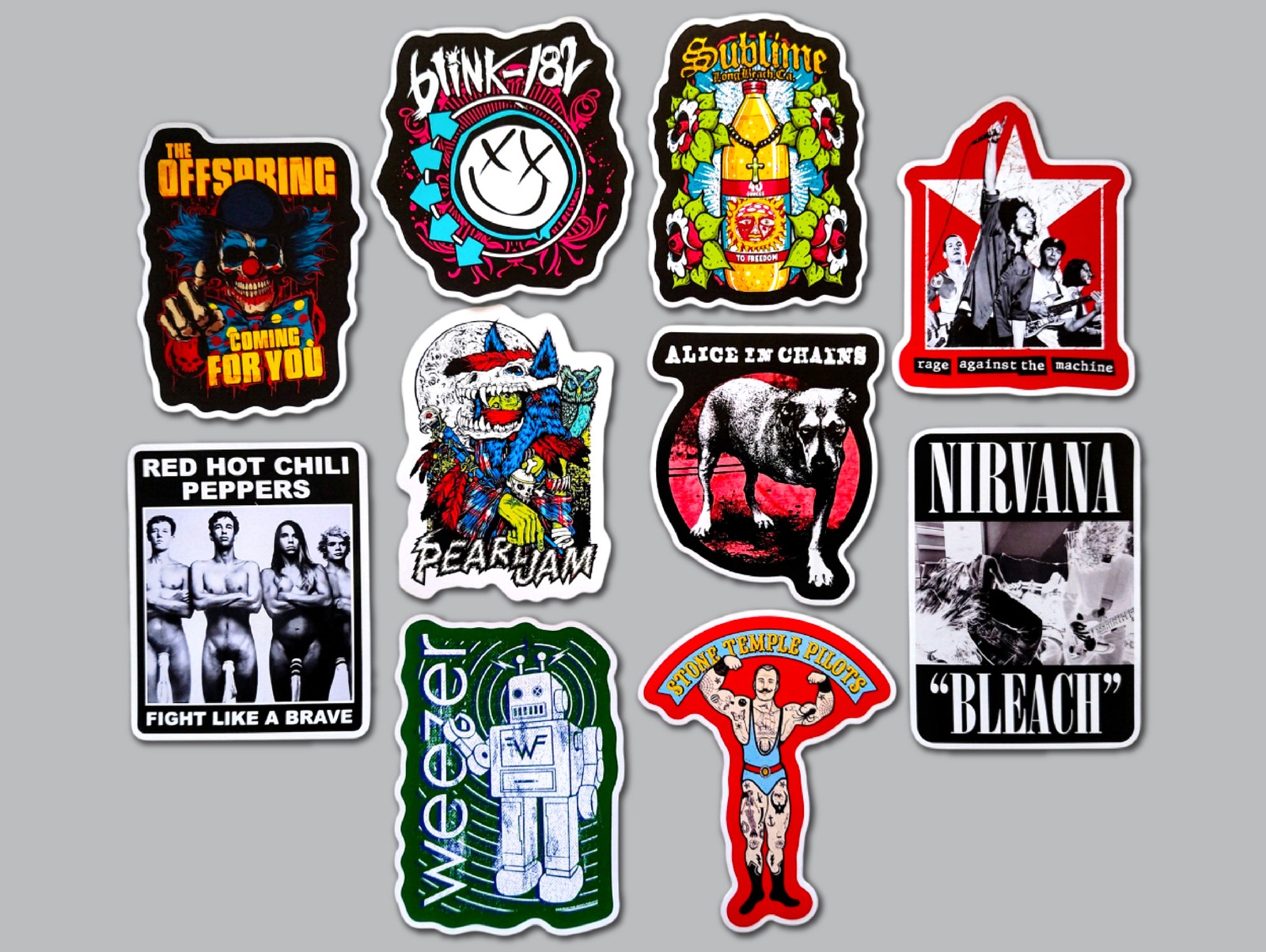 90’s Alternative Vinyl Lot Pack (10 Stickers) SET 12 grunge ska punk indie emo