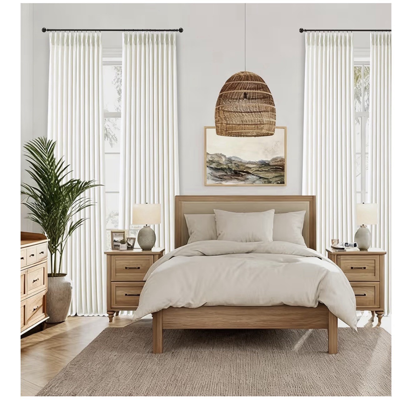 Linen Curtains 108 inch Length Custom Trained Pinch Pleat with Hooks