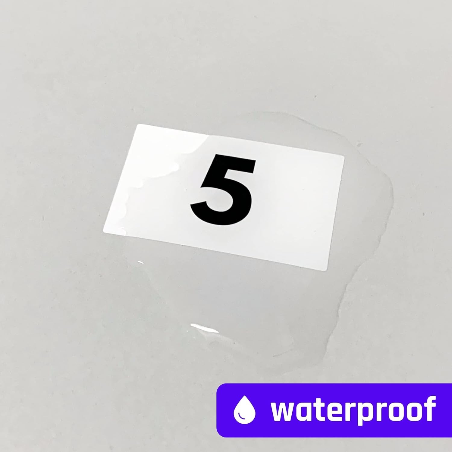 5 Sets, 1-100 Number Stickers Waterproof Vinyl – 1.5″ x 1″, Black Numbers