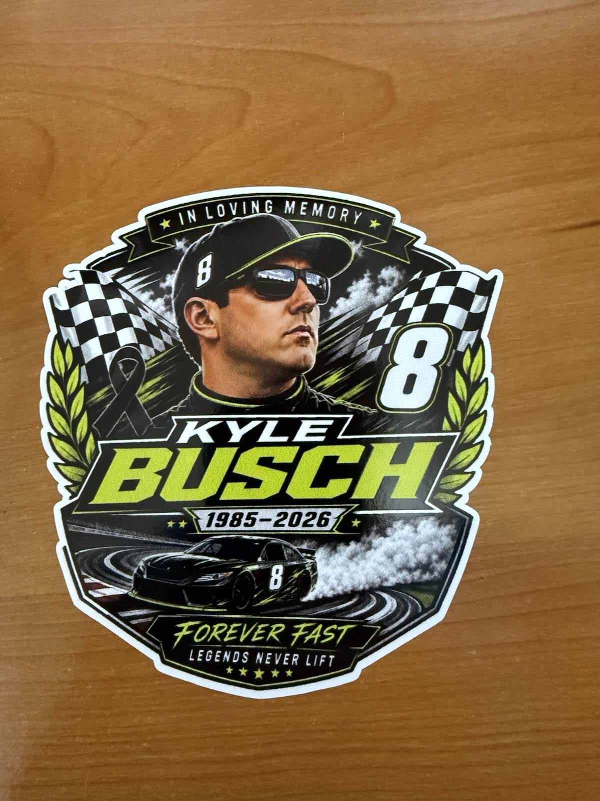 Kyle Busch NASCAR refrigerator car sticker cooler river bar shop toolbox 5×5