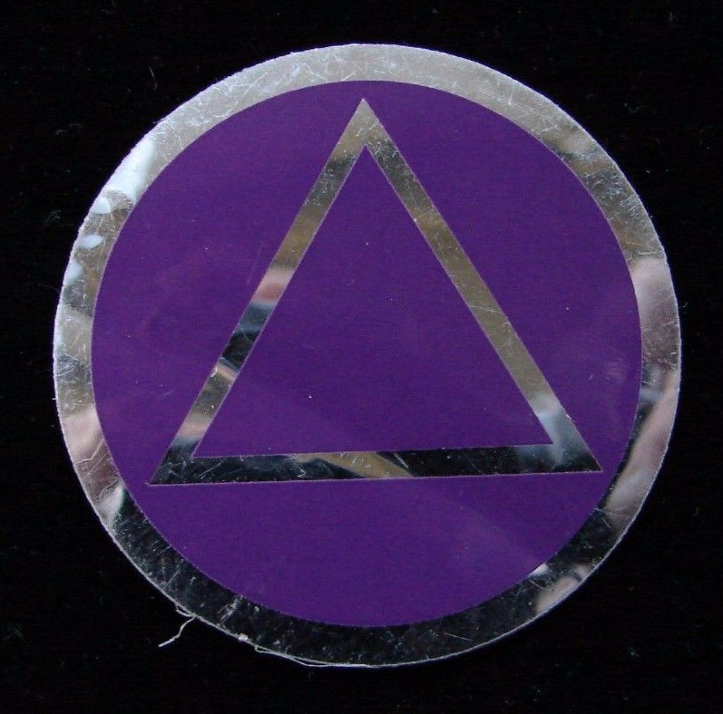 Alcoholics Anonymous AA Symbol Decal 3″ Round Window Bumper Sticker Sober Token