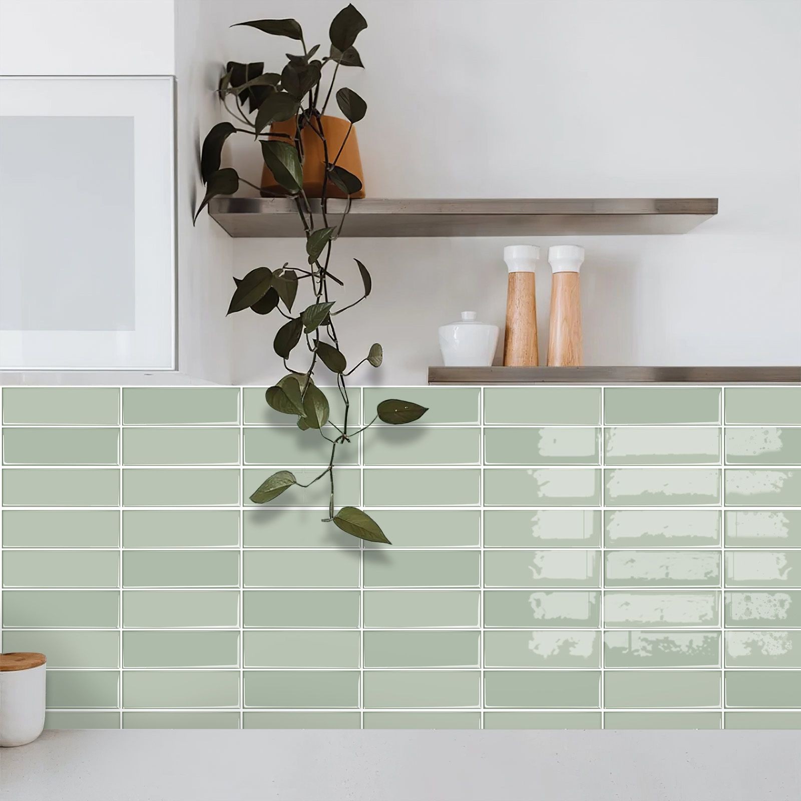 10 Pack Self Adhesive Wall Tiles 10×10″ Subway Peel and Stick Backsplash DIY