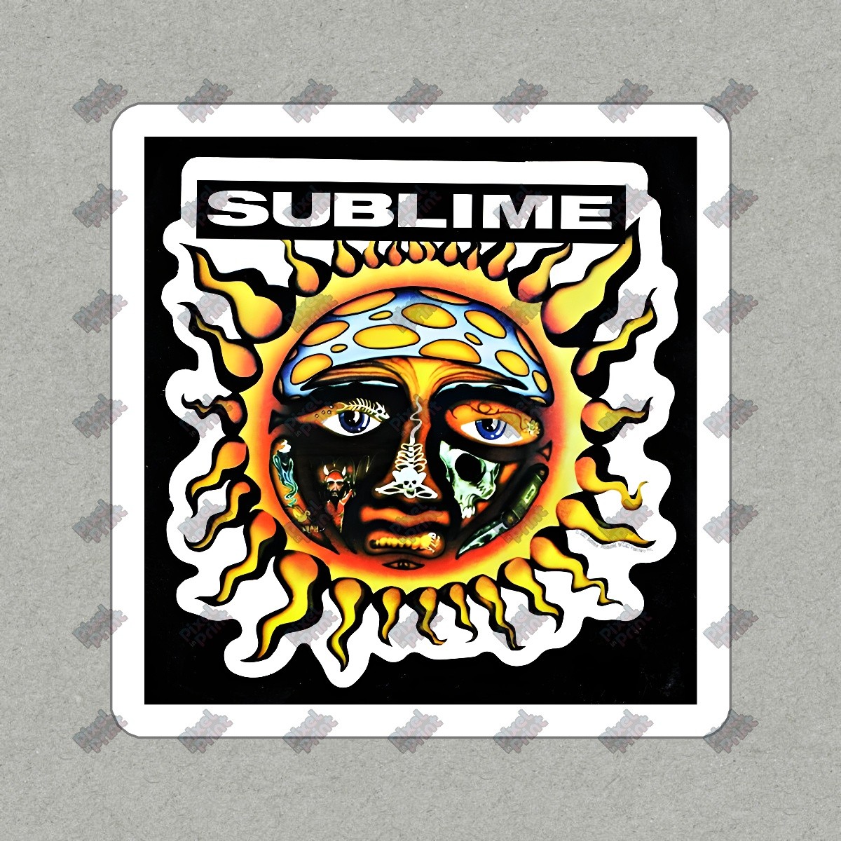 Sublime Vinyl Sticker Decal Retro Sun Design for Music Lovers, #675077