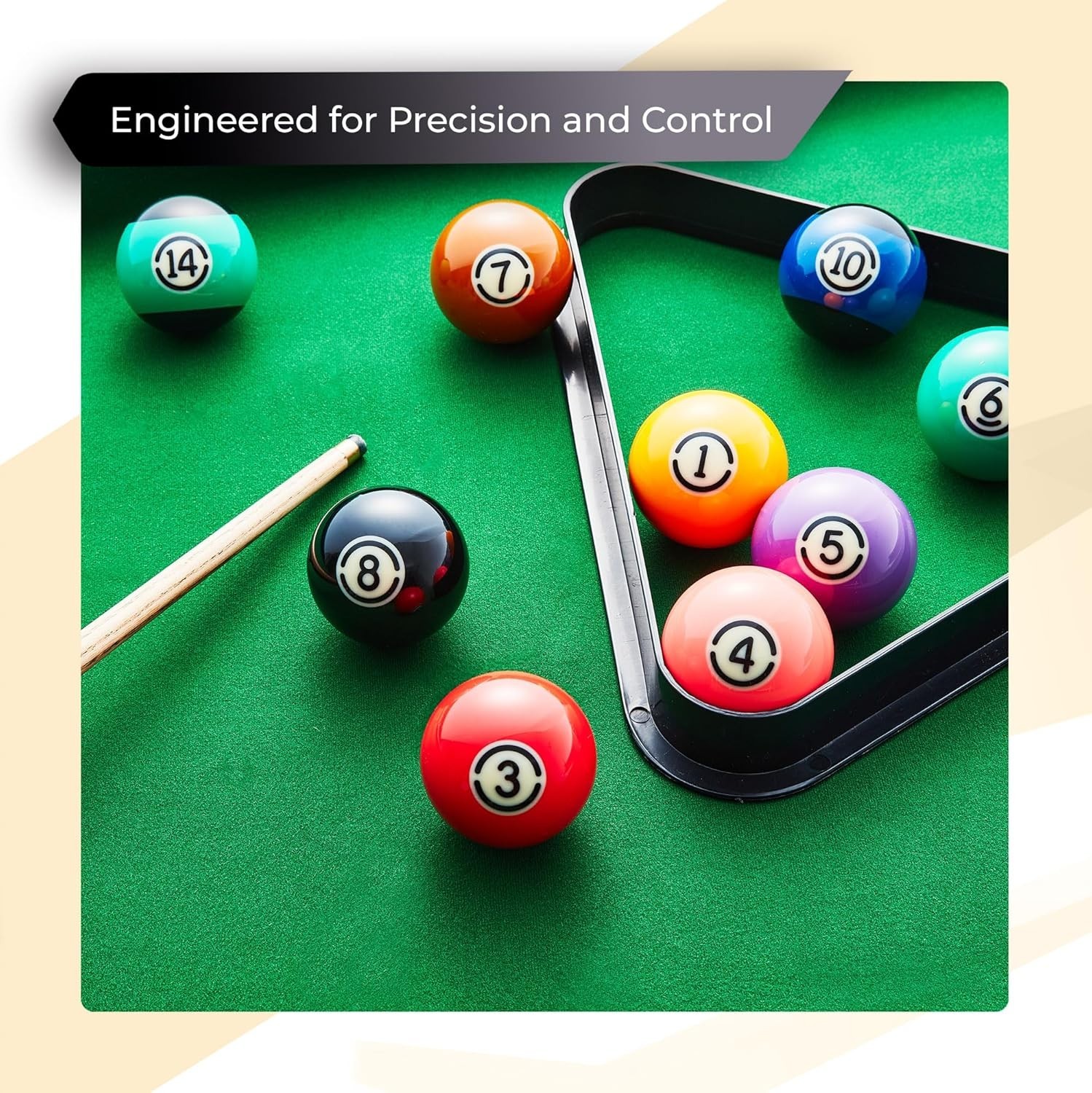 Pool Balls Black Edition 2-1/4″ Set Grade AA+ with Pro Dotted Cue Ball