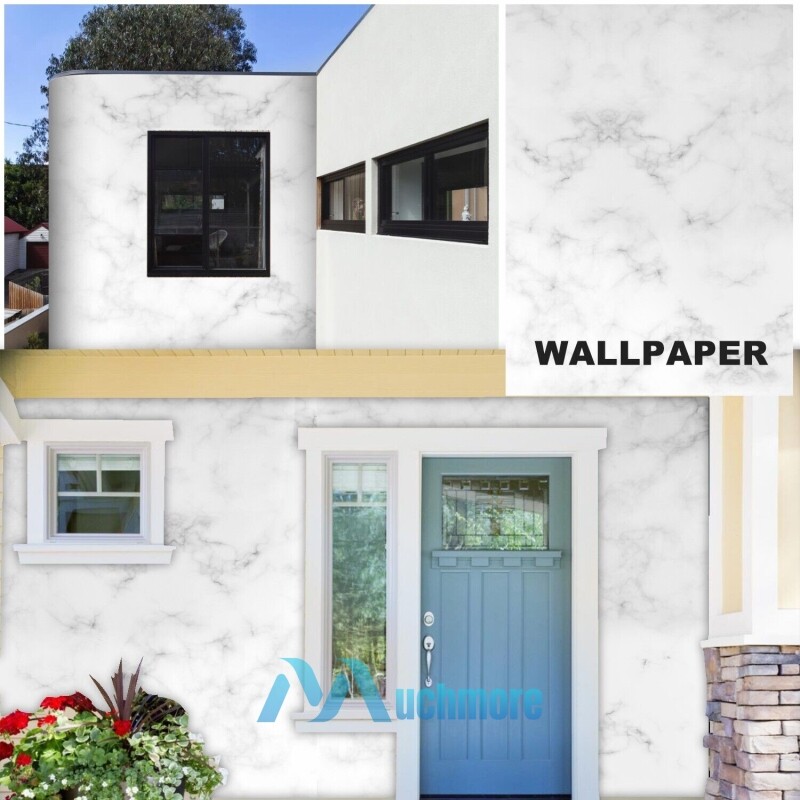 10ft Glossy White Marble Wallpaper Self Adhesive PVC Waterproof Countertop Paper