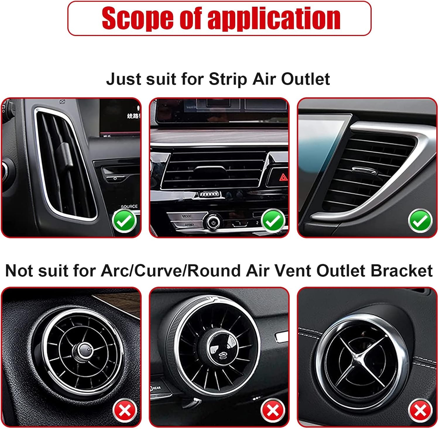 20 Pieces Universal Car Air Vent Trim Strip Red