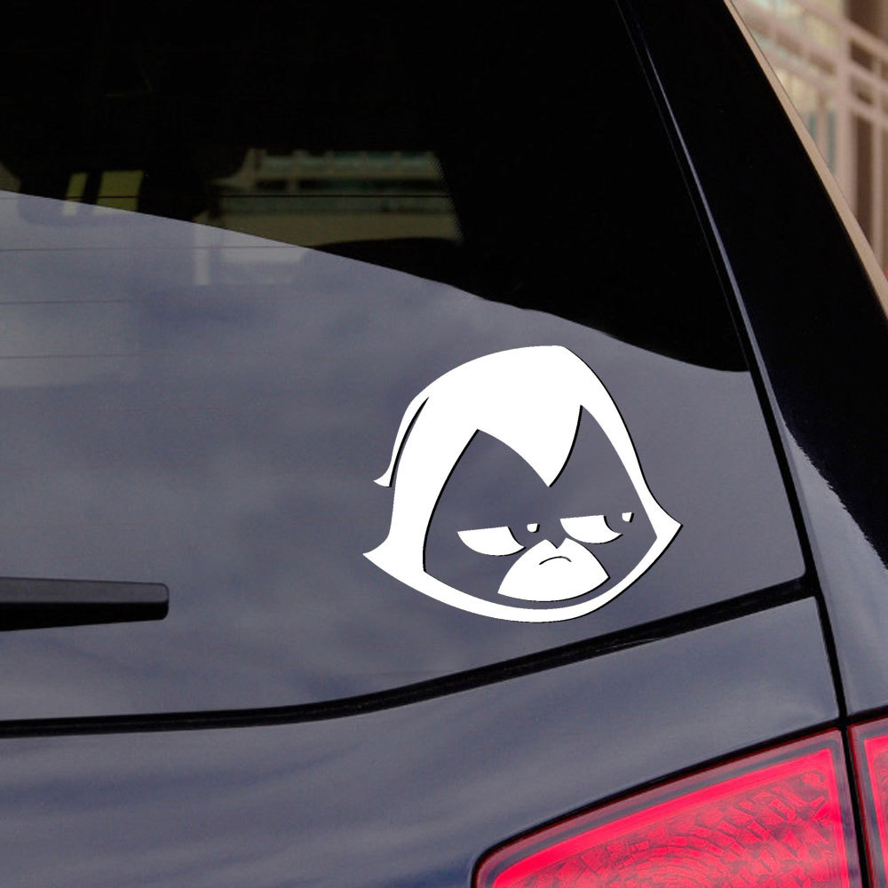 RAVEN TEEN TITANS GO! 5″ White Vinyl Decal Car Truck Windows Tumblers Laptop