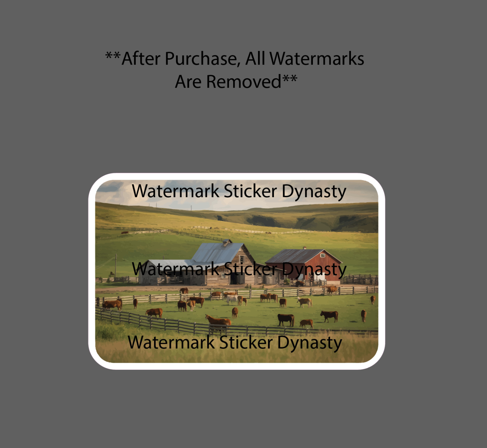 Farm Scene Sticker Waterproof Decal Farming Rural Cattle Cows Country Gift NEW