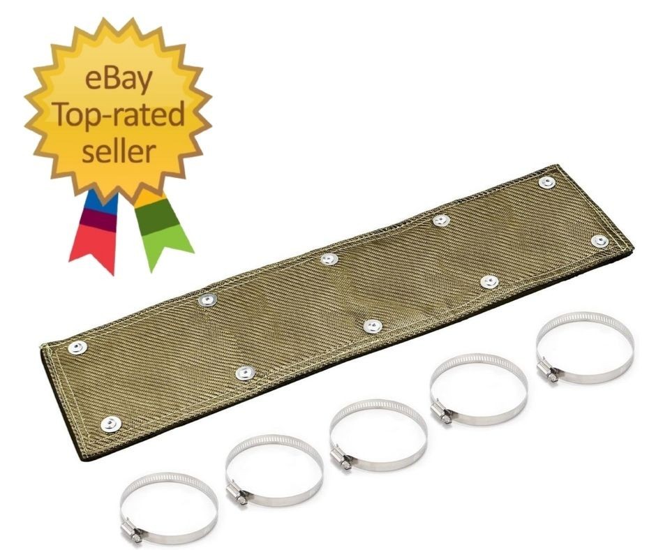 6″ x 24″ Titanium Exhaust Heat Shield with Gloves, Dual-Layer Heat Protection 13