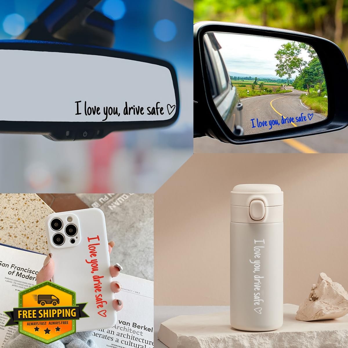 Wevdn Drive Safe I Love You Sticker White