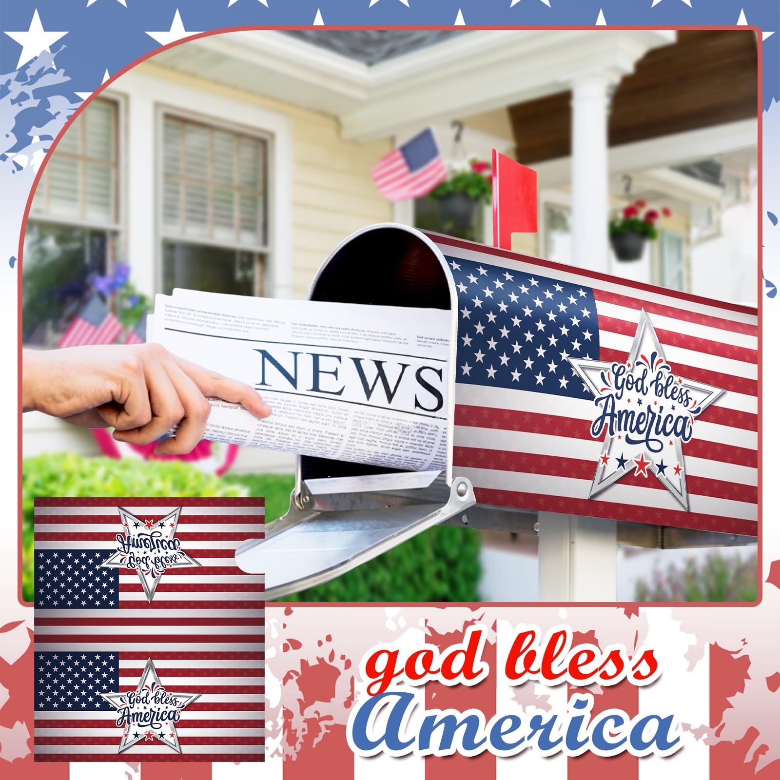 4 Pcs Mailbox Covers Magnetic Standard Size 18 x 21 Festival