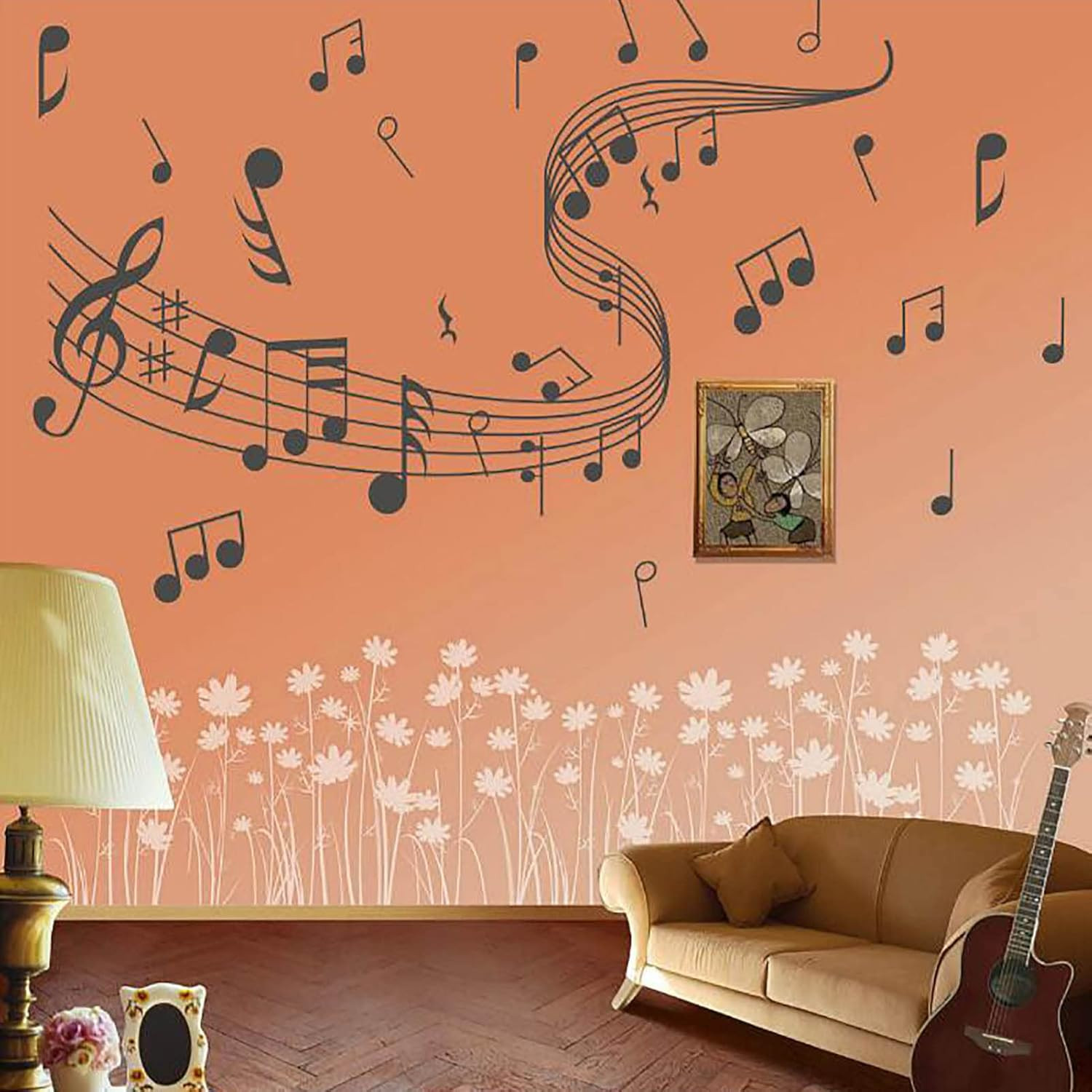 Music Wall Art, Notes Notation Sticker Decals, Home Removable Vinyl Mural Decor