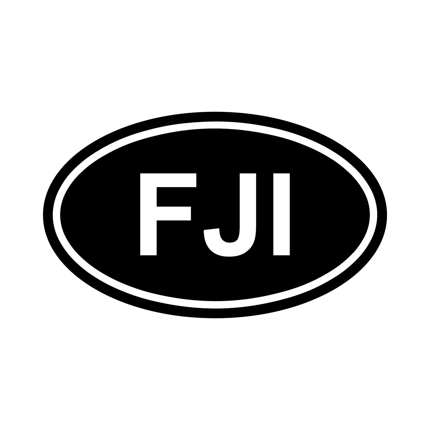 Fiji FJI Oval Country Code Vinyl Decal Sticker for Car Window Laptop & Gifts