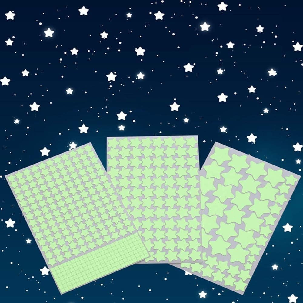 Multi-Sized 3D Glowing Stars Wall Decals for Kids’ Bedrooms & Parties – 452 Pcs