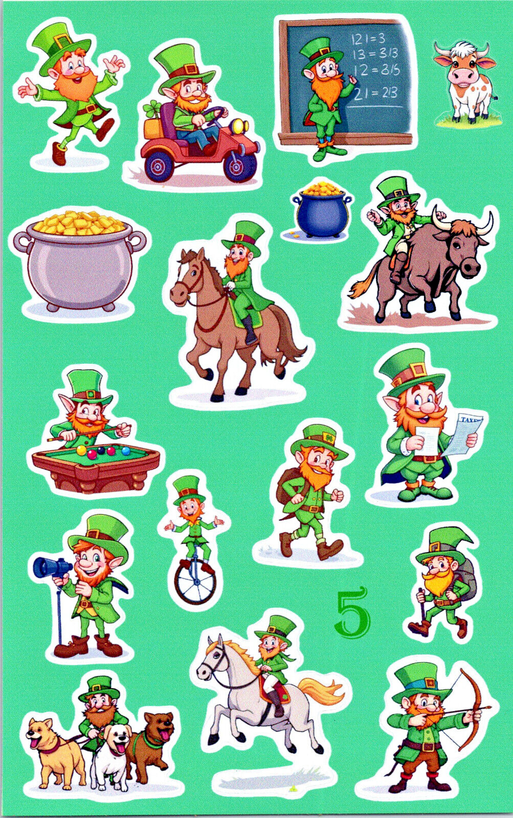 Leprechaun Irish Vinyl Sticker Decal Laptop Wall St Patrick’s day Hobbies